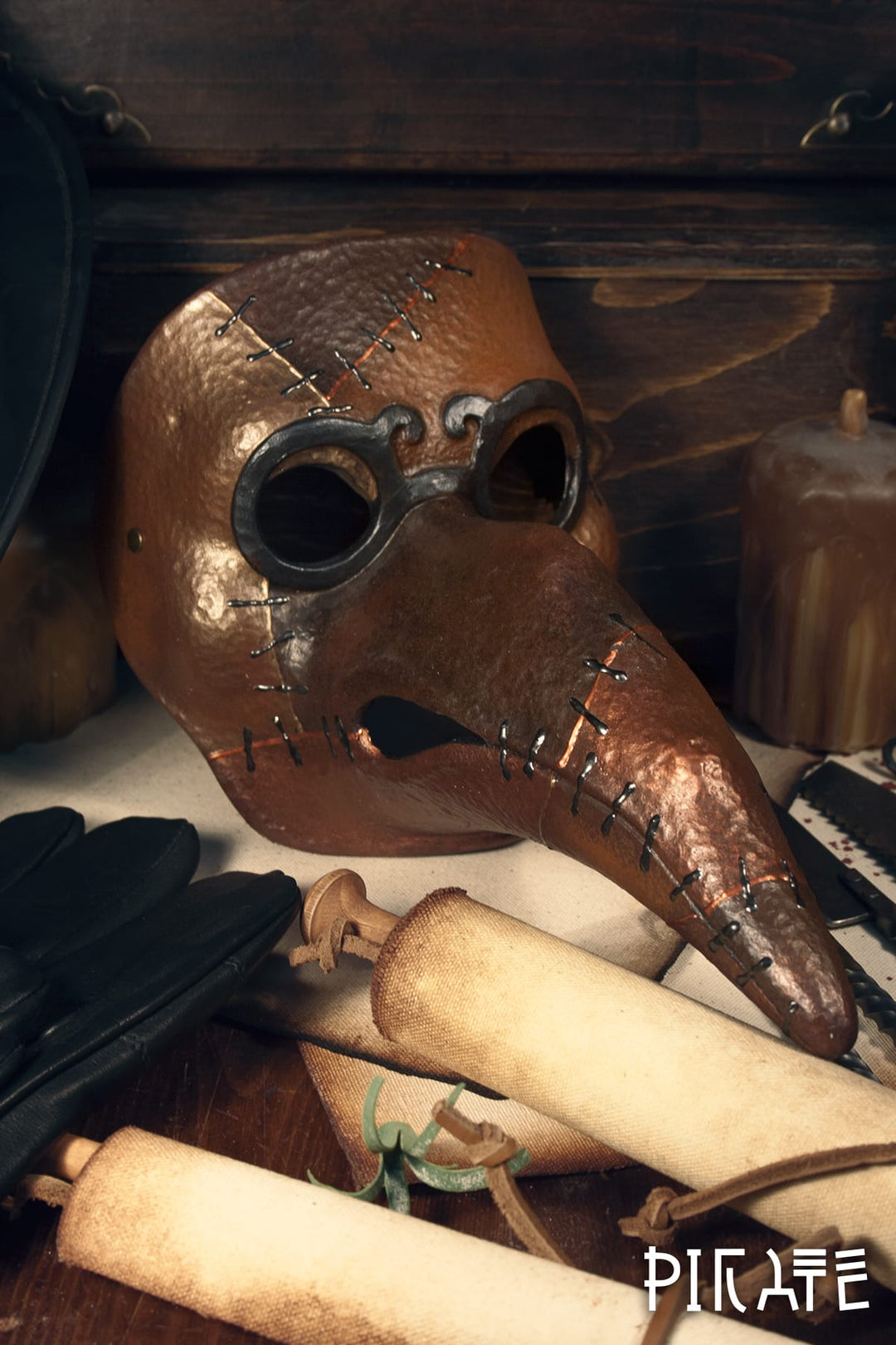 Masque Médecin de la peste Rapiécé - Atelier Pirate